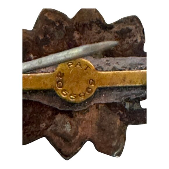 Vintage Bohemian Natural Garnet Star Cluster Brooch Victorian Antique Pin Pat - Picture 3 of 5